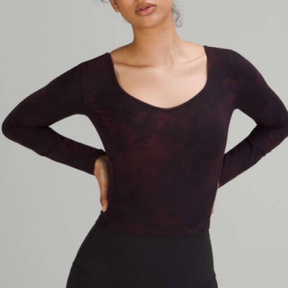 lululemon align long sleeve maroon tie dye - Picture 1 of 7
